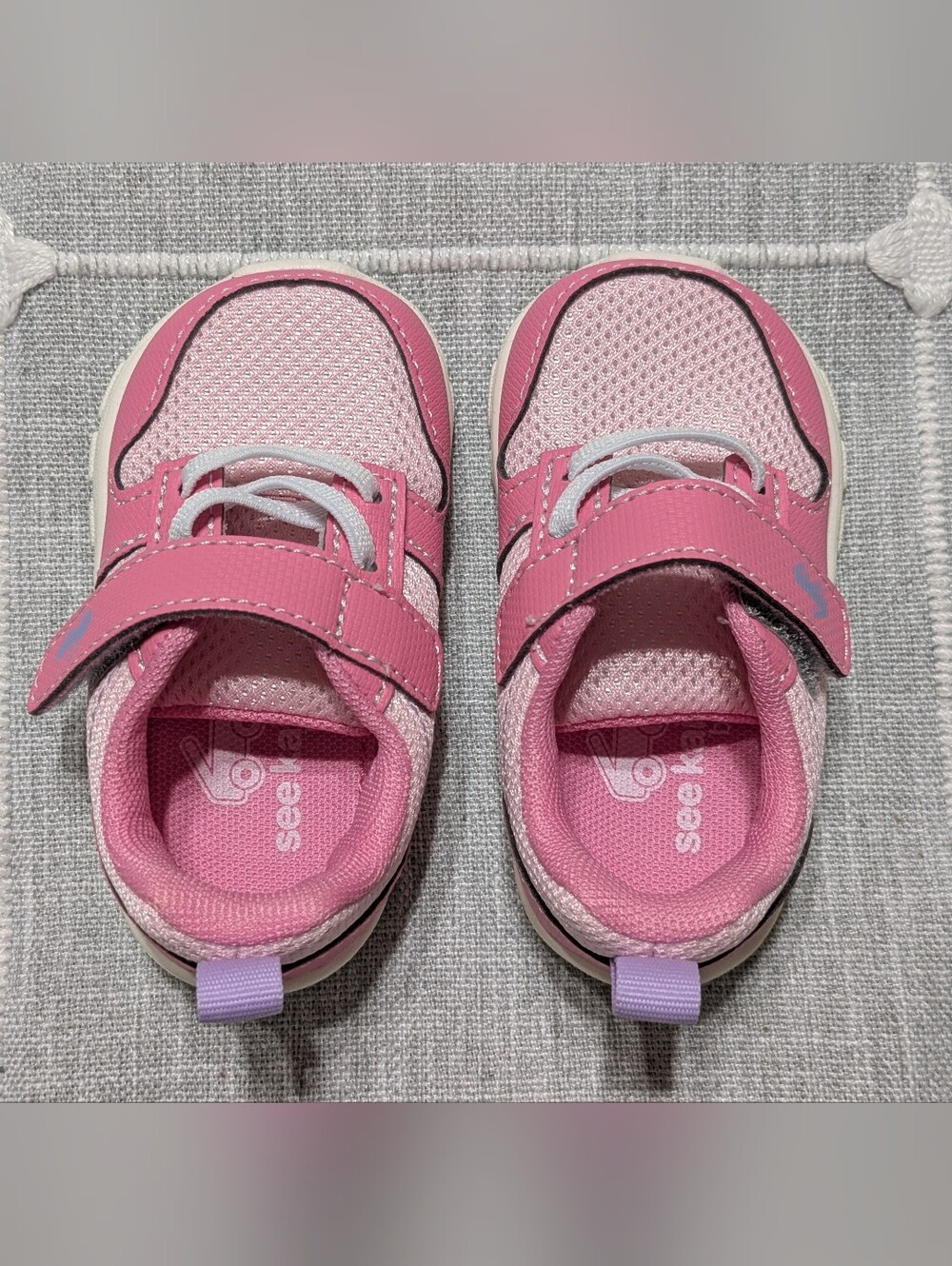 See Kai Run Pink and Light Purple Girls' Sneakers with Hook-and-Loop Strap